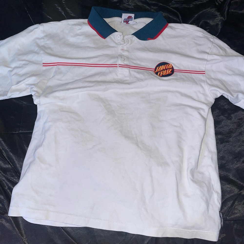 white santa cruz collared shirt